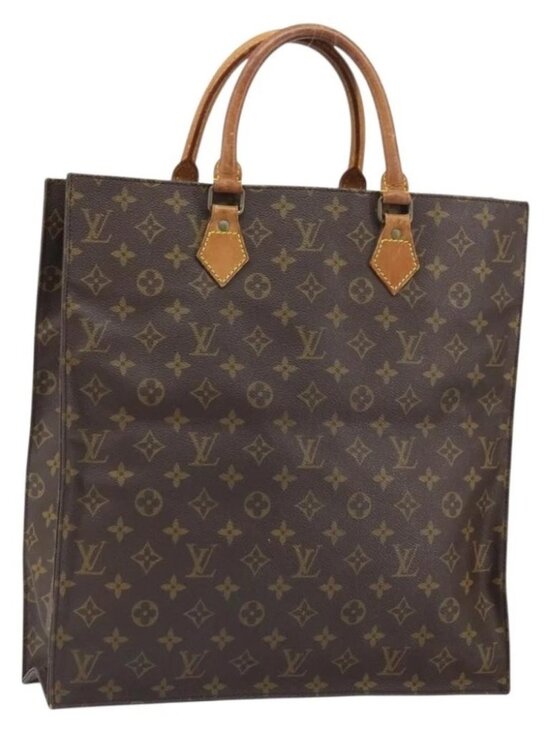 Louis Vuitton Handbags - LOUIS VUITTON Monogram Sac Plat Hand Bag M51140 LV Auth